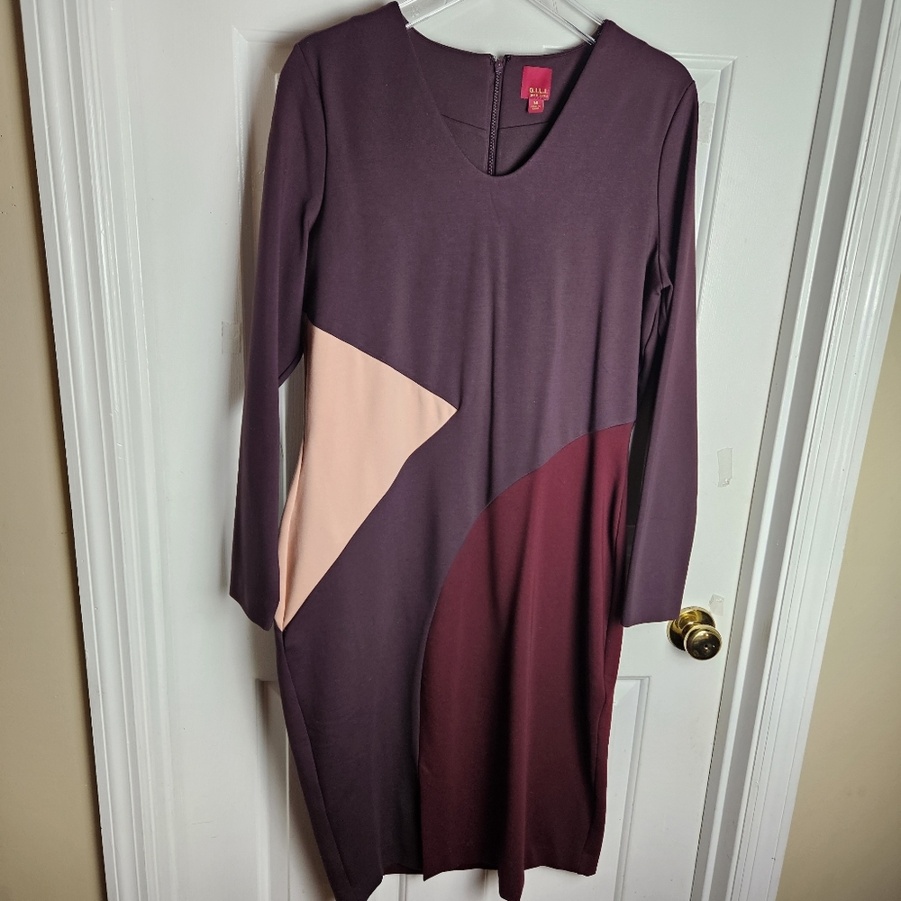 G.I.L.I. (Got It Love It) Women Divine Color Block Midi Dress Size 14